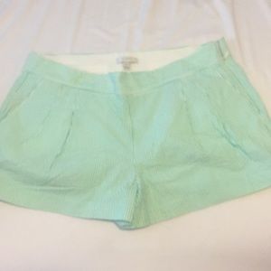 J. Crew chino green seersucker shorts
